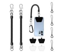 Kaiyzo Cordon Telephone Portable Anti-Vol - Set de 11 Pièces avec Câble Spiral Élastique, Plaquette Fine, Compatible avec Smartphones, Noir Blanc, pour Voyager Escalade Cyclisme