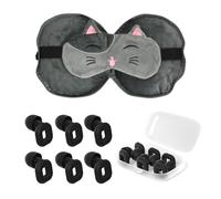 Kaiyzo Coussin De Voyage avec Masque De Nuit & Bouchons d'oreilles, Oreiller Cervical Multifonction 2-en-1, Anti-Lumière, Soutien Cervical, Compact & Portable, 18 x 18 cm, Gris