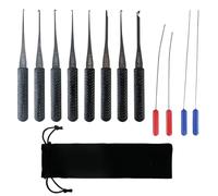 Kaiyzo Kit d Extraction de assée, Ensemble de 12 Outils de Retrait de Fragment, Extracteurs en Acier Inoxydable avec Pochette de Rangement, Kit Professionnel pour Réparation et Serruriers, Noir