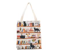 Kaiyzo Sac Fourre-Tout Reutilisable Coton Sacs de Courses Large Sac Tote Bag en Toile Pochon Tissu Grand Sac a Main Femme Cadeau Personnalisé pour Shopping Cadeaux