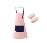 Kaiyzo Tablier Enfant Rose et Bleu Marine, Tablier de Cuisine pour Enfants 3-8 Ans, Tablier de Peinture Ajustable avec Poche, Ensemble de Patisserie pour Filles et Garçons (Tailles 120/140)