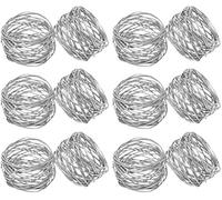 Kaizen Casa Lot de 12 ronds de serviette ronds en maille faite à la main pour salle à manger, fêtes quotidiennes (argent, 12)