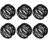 Kaizen Casa Lot de 6 ronds de serviette en maille métallique pour mariage, dîner, fête ou usage quotidien Noir