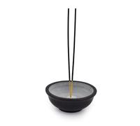 Kaizen Casa - Porte-encens gris en pierre, bol de rituel, décoratif, de cuisine, de table, à offrir (11,43 cm x 11,43 cm x 4,44 cm)