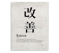 Kaizen Poster Continuous Improvement Japanese Philosophy Minimalist Wall Art for Office Home Decor(Unframed,16x24inch(40x60cm))