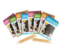 通用 Kaizuca 80 Pages 8 Pièces Dessin Gratter pour Enfants, Cartes à Gratter, Noir Papier Gratter, avec Stylo D'écriture en Bois, pour Les Enfants Doodles, Peintures de Bricolage, Cadeaux Parfaits