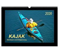 Kajak - Abenteuer und Entspannung (Wandkalender 2026 DIN A3 quer), CALVENDO Monatskalender: Kajak, wilde Flüsse bezwingen oder ruhig über das Wasser gleiten - Abenteuer und Entspannung.