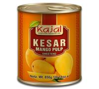 Kajal Kesar à la purée de mangue de qualité supérieure 850 g - Idéal pour les shakes à la mangue, le lassi, les desserts et le curry - Naturel, sucré, provenant d'Inde - Kesar à la viande de fruit à