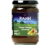 Kajal Rajah Chutney à la mangue sucrée 340 g - Morceaux de mangue sans pelure 46 %, sucre, gingembre, ail, piment - Parfait pour le curry, le fromage, le pain et les grillades (3 x 340 g)