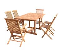 Kajang table de jardin rectangulaire 4 chaises 2 fauteuils en teck