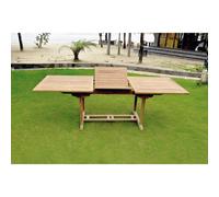 Kajang - table de jardin rectangulaire extensible en teck brut 10 personnes