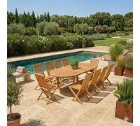 Kajang table ovale + 10 chaises