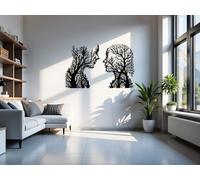 Kajaro - Tableau Decoration Murale Metal XXL - Ensemble 2 Pièces, Modernes Deco Salon ou Deco Chambre - Deco Murale Design - 1440x980 mm, Formes d’Arbres + Tableau Supplémentaire