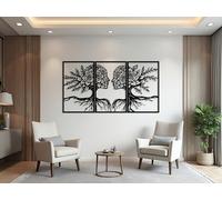 Kajaro - Tableau Decoration Murale Salon XXL - Ensemble 3 Pièces, Modernes Deco Salon ou Deco Chambre - Deco Murale Design - 1500x800 mm, Visages de roses n°1 + Tableau Supplémentaire