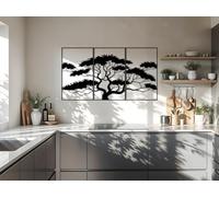 Kajaro - Tableau Decoration Murale Salon XXL - Ensemble de 3 Pièces, Modernes Deco Salon ou Deco Chambre - Deco Murale Design - 1500x800 mm, Arbre Bonsai n°5 + Tableau Supplémentaire