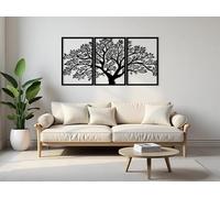 Kajaro - Tableau Decoration Murale Salon XXL - Ensemble de 3 Pièces, Modernes Deco Salon ou Deco Chambre - Deco Murale Design - 1500x800 mm, Arbre n°2 + Tableau Supplémentaire