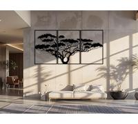 Kajaro - Tableau Decoration Murale Salon XXL - Ensemble de 3 Pièces, Modernes Deco Salon ou Deco Chambre - Deco Murale Design - 1200x600 mm, Arbre Bonsai n°6