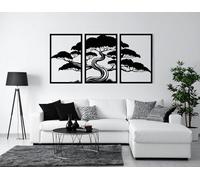 Kajaro - Tableau Decoration Murale Salon XXL - Ensemble de 3 Pièces, Modernes Deco Salon ou Deco Chambre - Deco Murale Design - 1180x600 mm, Arbre Bonsai n°3