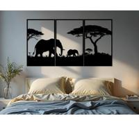 Kajaro - Tableau Decoration Murale Salon XXL - Ensemble de 3 Pièces, Modernes Deco Salon ou Deco Chambre - Deco Murale Design - 1200x600 mm, les Feuille n°4