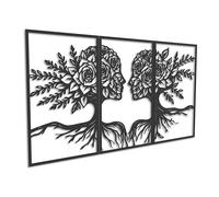 Kajaro Visages Roses Tableau Mural Bois 3 pièces, 1780x980 mm | Gratuit : deuxième tableau plus petit inclus. Déco murale bois aspect métal, pose sans perçage.