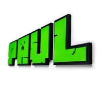 KAJAWIS Lettre décorative murale XL 3D - 1 pièce - Alphabet prénom personnalisé style pixel - Autocollant mural enfant - Grand format