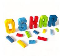 KAJAWIS Lettres 3D compatibles avec Les Briques Lego, Décoration d'une Chambre d'enfant, Stickers muraux pour Enfants 3 ans - 7 ans, 5 Pièces, 3.5 cm x 2.3 cm x 8 cm