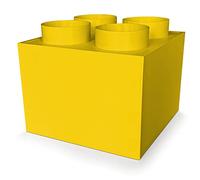 KAJAWIS Porte-crayons support de bureau Organisateur de style Lego cadeau d'anniversaire pour enfants (Jaune)