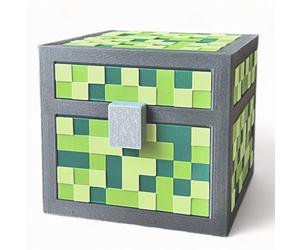 KAJAWIS Tirelire cochon 3D Minecraft Pixel - Boîte PLA multicolore - Vert - Taille M