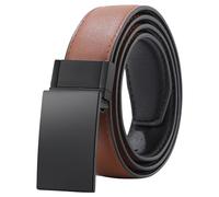 Kajeer Ceinture pour enfant garçon 2 en 1 réversible durable en cuir synthétique avec boucle en métal pour uniforme scolaire décontracté