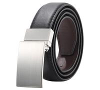 Kajeer Ceinture pour enfant garçon 2 en 1 réversible durable en cuir synthétique avec boucle en métal pour uniforme scolaire décontracté