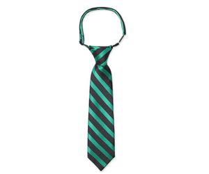 Kajeer Cravate Pré-Nouée pour Garçons Enfants Cravates Réglable à Rayures Diagonales Noire pour Uniforme Scolaire Cérémonie de Remise des Diplômes Mariage (Vert Clair + Noir, M-38cm(5ans-12ans))