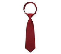 Kajeer Garçons Filles Cravate pré-attachée à la main - Ajustable Cravates scolaires Satin Uni Coloré Cravate Formelle pour Enfants Garçons Filles Uniforme (Vin rouge, 36 cm(5-10 ans))
