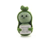 Kajfjad Ensemble de légumes au crochet fait à la main, cadeau de soutien émotionnel positif avec carte pour amis, famille, décoration de bureau inspirante
