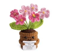 Kajfjad Fleur au crochet, Life is Tough But So Are You Cadeau inspirant avec carte pour enseignant, maman, amie ou collègue de travail appréciation et encouragement