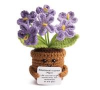 Kajfjad Fleur au crochet, Life is Tough But So Are You Cadeau inspirant avec carte pour enseignant, maman, amie ou collègue de travail appréciation et encouragement