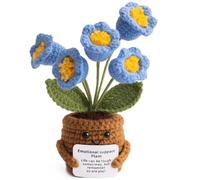 Kajfjad Fleur au crochet, « Life is Tough But So Are You » - Cadeau inspirant avec carte pour l'appréciation des enseignants, les encouragements pour maman et amie