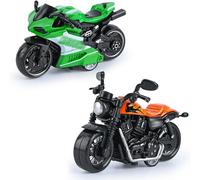 KAJGL-2 Pcs Moto Modèle Jouet,Tirez Jouet De Moto,Jouet Moto En Alliage,Mini Jouet De Moto,Pour Les Tout-Petits,Les Garçons Et Les Jeux Éducatifs Pour Filles,Cadeau De Fête D'Anniversaire