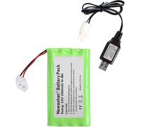 KAJGL-2400Mah 9,6V Batterie Pour Rc Voiture Jouet Avion Robot Électrique Truck Camion Télécommandée Radiocommande Rechargeable Ni-Mh Aa Piles Accu Avec Câble De Charge (Fiche Tamiya)