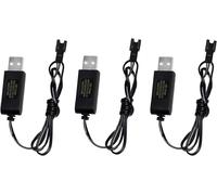 KAJGL-Accessoires 3Pcs Aa 4.8V Câble De Charge Usb Prise Sm-2P Pour Charge Rc Jouet Voiture Rc Camion Stunt Voiture Pelle Jouet Voiture Batterie Ligne De Charge