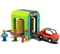 Kajgl-Accessoires De Train En Bois-Station De Lavage De Voiture Pour Rail De Chemin De Fer-Accessoires De Jouets De Train Compatibles Avec Toutes Les Grandes Marques De Système De Train-Station De