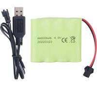KAJGL-Accessories 1Pcs Aa 4.8V 800Mah Rechargeable Prise Sm2P De Batterie De Voiture Jouet Rc Camion Cascadeur Voiture Pelle Jouet Voiture Batterie Câble De Charge Usb¿1Pcs¿