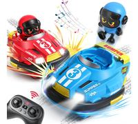KAJGL-Auto Tamponneuse Télécommandé,2.4 Ghz Voiture Telecommandé Enfant,Paquet De 2,Voiture Télécommandée Avec Figure Éjectable,Musique Et Lumière,Jouet Enfant 3 4 5 6 Ans Garçon Fille Cadeau
