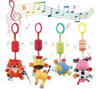 Kajgl-Bébé Jouets Suspendus Coffret Cadeau,Jouets Pour Poussettes Peluche Hochets Anneaux,Peluche Bébé À Clip Pour Berceau Ou Poussette,Jouet Éducatif D'éveil Bébé Pour Nouveau-Né Jouet Bebe