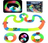 KAJGL-Circuit Voiture Enfant-240 Pcs Tracks Circuit Cars Flexible Jeux Lumineux 2 Voitures Jouets Cadeau Educatif Pour Garcon Enfant 3 4 5 Ans
