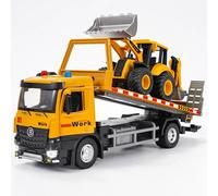 KAJGL-Depanneuse Jouet,Jouets Dépanneuse Avec Lumières Et Sons,Camion Dépanneuse Jouet Enfant Avec Chargeur De Pelleteuse,Transporteur Voiture,Camion Cadeau Pour Garçon Fille 3 4 5 6 7 Ans