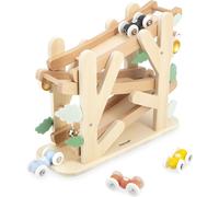 KAJGL-Descendeur En Bois Sur 3 Niveauxtoboggan Des Fourmis Avec 4 Voitures Incluses-Jouet D'Eveil Et Premier Âge-Apprentissage Motricité Fine-Dès 1 An-J04038