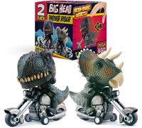 KAJGL-Dinosaur Jouets De Voiture Lot De 2 Jeux De Moto Alimentés Par Friction T-Rex Et Triceratops Monstre Dino Jouets Pour Garçons De 3,4,5,6,7 Ans