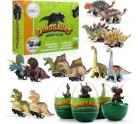 KAJGL-Dinosaures Jouet Enfant,12Pcs Voitures Dinosaure Pull-Back Jouet Garcon Fille 3 4 5 6 7 8 Ans Cadeau Noel Pâques Anniversaire