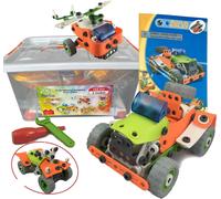 KAJGL-Jouet De Construction 5 En 1161 Pièces Pour Construire Voiture,Avion,Hélicoptère,Quad Et Robot.Outils+Livret Détaillé Pour Chaque ModèleJouet D'Ingénierie Pour Enfant De 5 6 7 8 9 10+ Ans