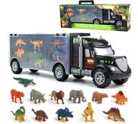 KAJGL-Jouet Enfant 3 Ans Dinosaure Jouet Enfant Camion Animaux Voiture De Dinausore 12 Mini Figurine Porteur Camion De Dinosaure Jeux Educatif Cadeau Garçon Fille 3 4 5 Ans